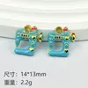 Jirafa de Dibujos Animados Colorida Tridimensional Pequeño Monstruo Colgante de Cafetera Accesorios de Joyería de Aleación Pulsera Collar DIY