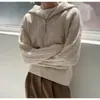 Suéter de Lã Pura com Tranças Estilo Coreano Retrô 26 Fios para Mulheres, Novo Suéter Pulôver Casual de Manga Longa com Zíper Estilo Coreano Outono/Inverno