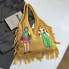 Bolso de hombro tejido informal de gran capacidad transfronterizo estilo relajado para el día a día 2026 nuevo bolso de mano tejido de gran capacidad