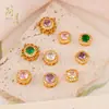 Contas Espaçadoras Coloridas Preservadas Banhadas a Ouro Zircônia Arco-Íris Cubo de Açúcar Acessórios de Joias Artesanais Versáteis para Colar Pulseira