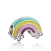 Accesorios de copo de nieve de diamantes brillantes y cuentas para pulsera de personalidad DIY más vendidos, disponibles, cuentas de agujero grande arcoíris, Accesorios al por mayor