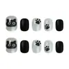 Desenho Animado Preto e Branco Gato Olho de Gato Alta Qualidade Elegante Estilo Menina Estilo Irmã Real Manicure Estilo Curto 30-t Manicure Usável
