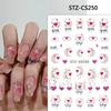 BELLEZA COMPLETA Nueva pegatina de arte de uñas de gato KT para el Día de San Valentín Mezcla de pegatinas adhesivas rojas para uñas con parte trasera caliente