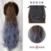 Peruca rabo de cavalo feminino cabelo cacheado degradê cabelo longo realista fofo prendedor trança fábrica atacado azul enevoado caixa inteira