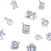 Colgante de Cobre Chapado con Zircón Micro-incrustado Geométrico Amor Gotas de Agua Redondo Cuadrado Colgante Moda Pulsera Aretes Accesorios DIY