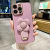 Adecuado para Funda de Teléfono Móvil Apple 17 Galvanizado Todo Incluido Iphone15Pro Soporte de Molino de Viento Grande Descompresión Anti-Caída Cubierta Protectora