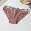Fábrica de Origem Personalizado Roupa Íntima Feminina 100% Algodão Cintura Baixa, Design Sexy de Coração com Letras, Cueca Boxer Esportiva Sem Costura