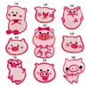Patche de Tecido Bordado Porco Rosa Animal de Desenho Animado Roupas Bagagem Buraco Reparo Etiqueta Bordada Patch Decorativo de Passar Patch