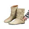 Botas Apiladas de Pliegues Retro para Mujer 2026 Otoño/Invierno Nuevo Estilo Hebilla Botas Vaqueras Occidentales Botas Cortas Adelgazantes Botas Elásticas