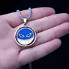 Collar de acero de titanio con carita sonriente giratorio para hombres y mujeres, estilo hip-hop, moderno, de celebridades de Internet, estilo callejero, Didi, accesorios de aleación.