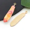 Suministro Exclusivo Transfronterizo de Pendientes DIY de Pluma Colorida Estampada Imitación de Aleación con Goteo de Aceite, Accesorios para Llaveros y Colgantes
