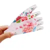 Nova Lixa de Unha White Sand com Flores Grandes Estampadas Meia-Lua Lado Duplo para Polimento e Modelagem Tira Polidora