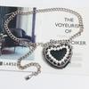 Bolsa Love Feminina de Diamantes Completos Cinto Feminino Estilo Coreano ins Mini Corrente de Diamantes Dupla Finalidade Transversal Cinto da Moda