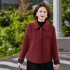 Abrigo de lana con solapa de otoño para mujer, nuevo estilo 2026, petite, para mediana edad y mayores, otoño e invierno, top corto que reduce la edad