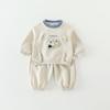 Conjunto de Moletom para Bebê para Primavera e Outono, Tops Infantis para Meninos, Roupas de Outono para Crianças, Conjunto de Duas Peças para Bebês Pequenos no Outono