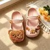 Zuecos de ballet para niñas con estampado de leopardo para padres e hijos 2026 sandalias antideslizantes de verano para playa al aire libre para bebés y niños