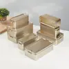Caja de Lata para Galletas y Dulces con Cierre, Rectangular de Pastelería de Piña, Snack de Tiramisú, Caja de Regalo con Cierre