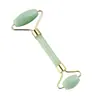 Rodillo masajeador de cristal rosa en forma de corazón, tabla gua sha de cristal rosa en forma de corazón, tabla de belleza facial, masajeador de rodillo de doble cabeza