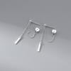 Nalan Plata de ley S925 fresca y dulce estilo ins diseño nicho colgante rectangular aretes de borla M06440