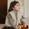 Chaleco de Otoño e Invierno para Niña 2024 Estampado Floral Sin Mangas para Bebés, Súper Lindo para Preescolar, Chaleco Cálido de Algodón