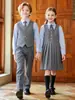 Disfraces de actuación para niños, uniformes escolares de estilo preppy, uniformes de escuela primaria, uniformes de jardín de infantes, conjuntos de uniforme de chaleco estilo británico