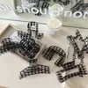 Pinza para el Cabello de Cuadros Transparente Negro, Pinza Sencilla para el Cabello, Pinza de Tiburón, Accesorio Versátil de Alta Gama para el Cabello Diario, Estilo Nuevo