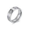 Anillo de boda personalizado de moda para hombre, estilo europeo y americano, con talla de acero de titanio y circón, con un solo diamante, joyería de mano.