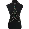 Cadena Corporal Multicapa Nueva para Mujer Transfronteriza Turquesa Cadena Larga de Aluminio Bikini Personalizado Accesorios para Ropa de Playa