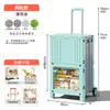 Carrito de Camping y Picnic Plegable de Doble Capa, Carrito de Compras para Supermercado y Hogar, Carrito Pequeño de Arrastre, Carrito de Arrastre Manual