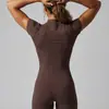 Mono de Yoga Ajustado de Nuevo Estilo con Sensación de Segunda Piel, Cuello Alto, Media Cremallera, Secado Rápido, Traje Deportivo para Correr, Ropa de Fitness