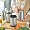 Cilindro de armazenamento de utensílios de cozinha de aço inoxidável rotativo Assento de armazenamento de cozinha multifuncional Rack de armazenamento Cilindro de armazenamento Balde de utensílios de mesa