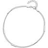 Tornozeleira de Prata S925 Feminina Fashion Simples de Uma Palavra Bastão Redondo Tornozeleira Mori Artística de Camada Dupla Joias Femininas S0784