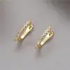 Hebilla de Oreja de Circonita en Forma de U Accesorios DIY Moda Europea y Americana Aretes Simples Hebilla de Oreja Versátil Material Semielaborado Aretes al por Mayor