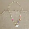 Colar Cordão Encerado Estrela do Mar Concha Pérola Estilo Resort Beira-Mar Corrente Clavícula Verão Fresco e Doce Colar High-End para Mulheres