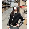 Sudadera con cuello americano para hombre, primavera y otoño, marca de moda, versátil, holgada, casual, chaqueta, estilo de alta gama, rebelde, genial, deportiva, azul