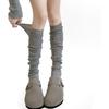 Calcetines de Lana de Punto Verticales para Otoño e Invierno Hasta la Rodilla, Calcetines Cálidos de Color Mixto Negro y Gris para Pantorrilla, Calcetines Versátiles Color Café Estilo Perezoso