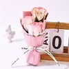Ramo de 7 Rosas de Gasa Perlada Mini, Regalo para el Día de San Valentín Chino, Flores Secas para Novia, con Caja de Regalo y Recuerdo
