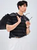 Camiseta de Manga Corta con Cuello Redondo de Canalé a Rayas Color-Block Frescas Estilo Old Money, Ajuste Holgado de Verano, Top Casual Único para Hombre