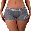 Pantaloncillos sin costuras transfronterizos Imitación de mezclilla Pantalones de seguridad para mujer Ropa interior de pierna recta básica Pantalones de cintura media para mujer Boxers Antideslumbrantes