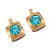 Acero Inoxidable Serie Zirconia Nicho Gama Alta Colorido Geométrico Bordes Dorados Colgante Collar de Corazón Accesorios para Joyería DIY Venta al por Mayor