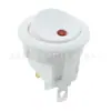 Interruptor de Aparelho de Segurança CQC KCD1 Redondo Branco Abertura 20mm Luz Indicadora Olho de Gato Vermelho 6A250V