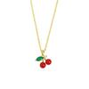 Brincos Vietnamitas de Ouro de Areia Transfronteiriços Banhados a Ouro 18K, Estilo de Luxo Leve, Colar de Cereja Cravejado com Zircônia, Joias com Design da Moda