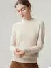 Suéter de Caxemira 100% caxemira pura de cabra suéter de gola redonda para mulheres, malha slim-fit de outono e inverno, top base macio e quente