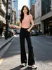 Pantalones Casuales de Pierna Recta de Color Sólido de Algodón Lino Tencel para Hombre, Nuevo Estilo Coreano de Verano, Sensación Simple y de Alta Gama, Ligeramente Acampanados, Pantalones Largos con Caída para Mujer