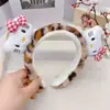 Diadema de Peluche con Estampado de Leopardo para Mujer en Casa, Diadema para Lavarse la Cara y Sujetar el Cabello, Accesorios para el Cabello de Moda Otoño e Invierno