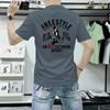 Marca de Moda Camiseta de Manga Corta para Hombre Explosivo 2025 Nueva Moda de Verano Casual Estampada Manga Media Cuello Redondo