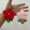 Llavero de Peluche con Forma de Flor Roja Grande Lindo de Moda Accesorio para Bolso Muñeco Juguete