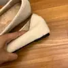 Mocasines de invierno cálidos para mujer, forrados de polar, de punta poco profunda, suela suave, punta cuadrada, adornados con pedrería y tacón oculto