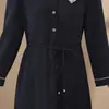 Vestido de Temperamento Primavera y Otoño para Mamá Vestido Largo Adelgazante de Cintura para Mujeres de Mediana Edad Vestido de Otoño para Personas de Mediana Edad y Mayores Vestido Estilo Occidental talla extra