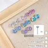 Pendientes de Piercing Brillantes y Coloridos de Cristal Swarovski Corte Rosa de 8 mm Clavijas Irregulares para Oreja Cartílago de la Oreja Lóbulo de la Oreja Producto Terminado